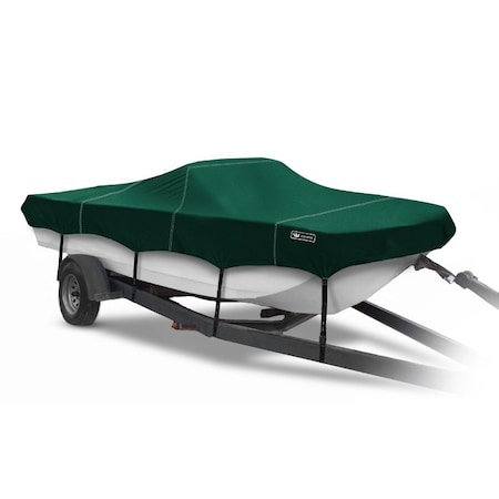 Eevelle Boat Cover TRI HULL RUNABOUT w/ Outboard 24ft 6in L 102in W Green SFTR24102B-HTR